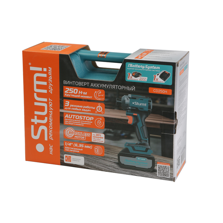 cd250h_vintovert_udarn_bshch_sturm_18v_1batterysystem_250nm_14_1x40ach_keys